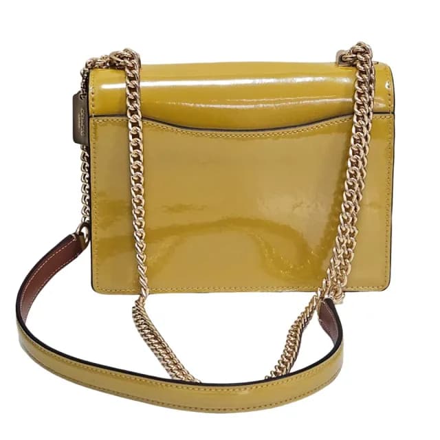 【COACH】KLARE經典Logo斜背手袋(招財黃/贈原廠防塵袋紙袋七夕情人節)