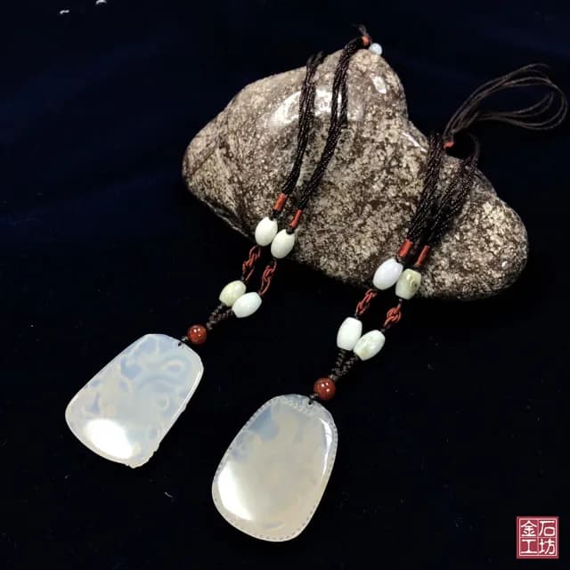 【金石工坊】情人節禮物 龍飛鳳舞/精雕白玉髓開運墜飾(新年開運招財飾品/龍年行大運)