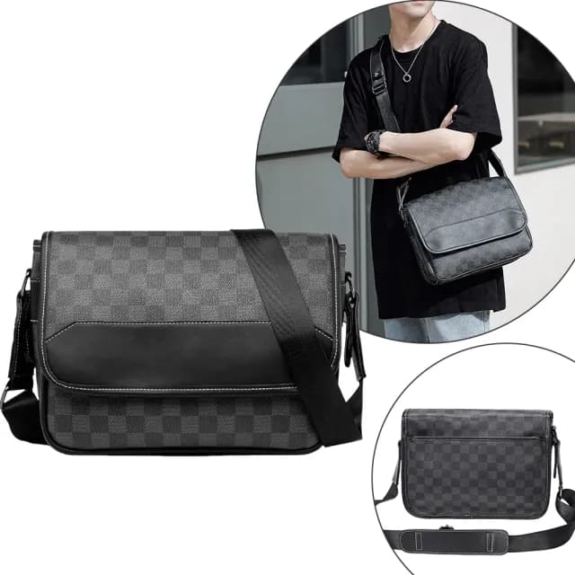 【KT DADA】情人節禮物 七夕 格子郵差包 通勤包 隨身小包 公文包 男生包包 側背包 大容量 側背包 精品 包包