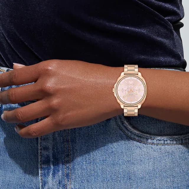 【COACH】Kitt 晶鑽日曆三眼女錶 34mm 新年 禮物 推薦(CO14504399)