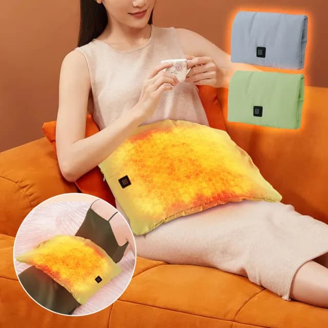 【Kolim】USB石墨烯加熱暖手寶 白鴨絨電熱暖手袋 雙面發熱暖暖寶 去寒暖宮寶 三檔可調溫 電暖寶  電暖袋