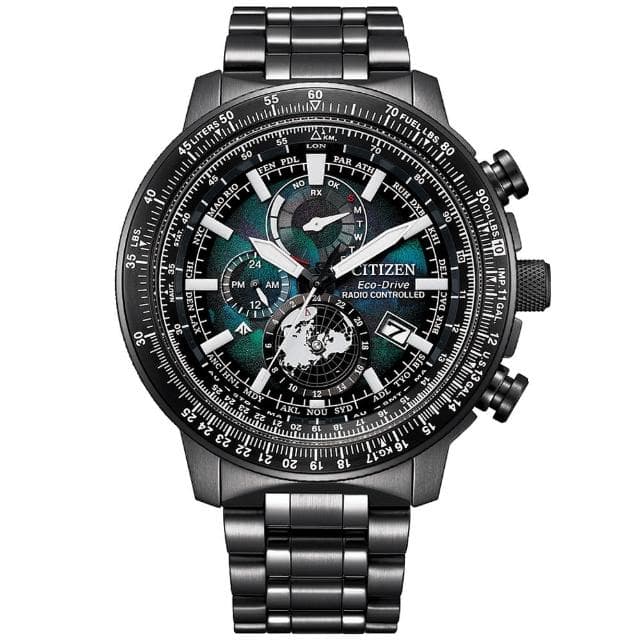 【CITIZEN 星辰】PROMASTER系列 100週年限量 宇宙幻彩 光動能電波 飛行腕錶 母親節 禮物 推薦(BY3005-56E)