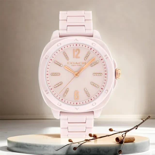 【COACH】Kitt 晶鑽陶瓷女錶 38mm 520禮物 送禮 手錶(CO14504408)