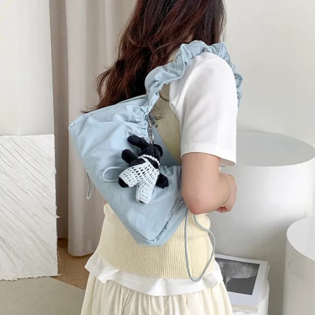 【MoonDy】情人節禮物 hobo包 腋下包 肩背包 尼龍雲朵包 韓國包包 單肩包 可愛包包 韓國包包 女包包 尼龍通