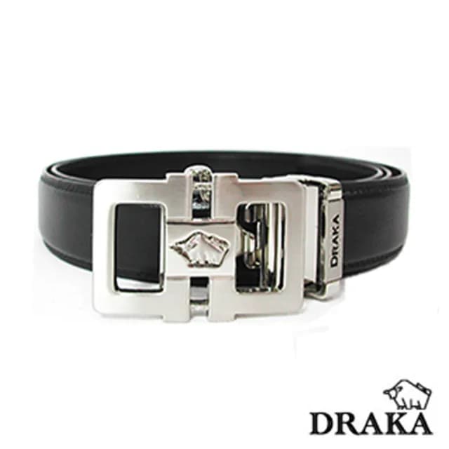 【DRAKA 達卡】父親節禮物 真皮 時尚男用牛皮自動皮帶(41DK6014)