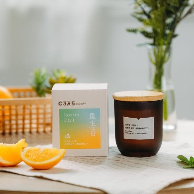 【C365】重生日 蠟燭120g 柑橘茶香調(蠟燭 香氛 療癒 居家)