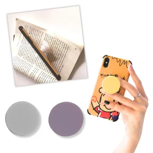 【3C用品】莫蘭迪色手機氣囊支架2入組(伸縮支架 懶人支架 追劇 桌面支架 防摔 指環扣 情侶配件 交換禮物)