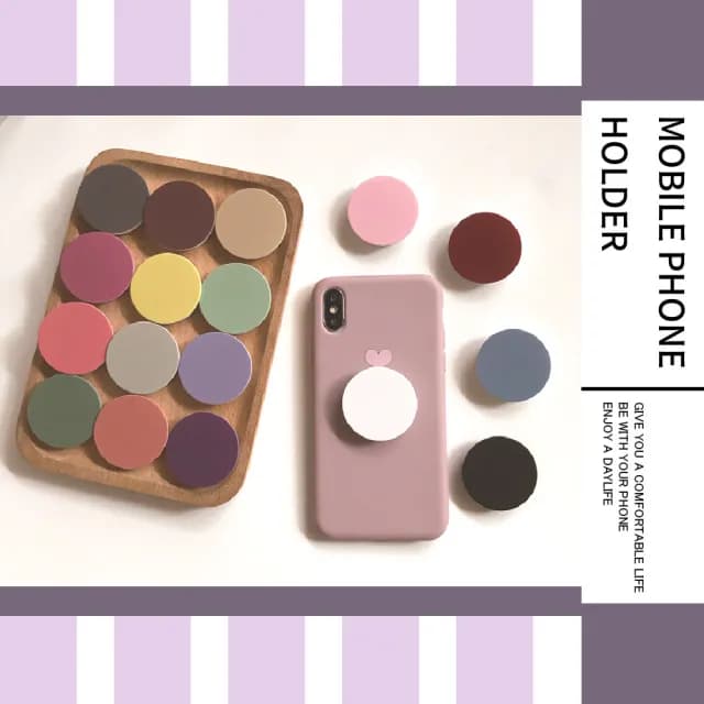 【3C用品】莫蘭迪色手機氣囊支架2入組(伸縮支架 懶人支架 追劇 桌面支架 防摔 指環扣 情侶配件 交換禮物)