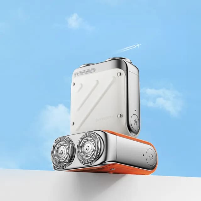 【SKYWORTH 創維】行者 雙刀頭電動刮鬍刀/電鬍刀 台灣公司貨(充電式/IPX7防水/全機水洗/磁吸刀頭)