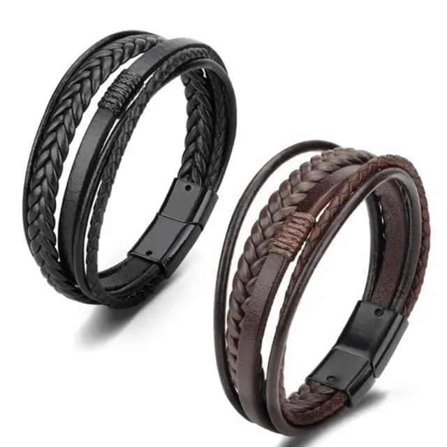 【Penny珮妮】歐美男款手工編織皮繩手鍊(2色可選/生日禮物/情人節/交換禮物/送男友)