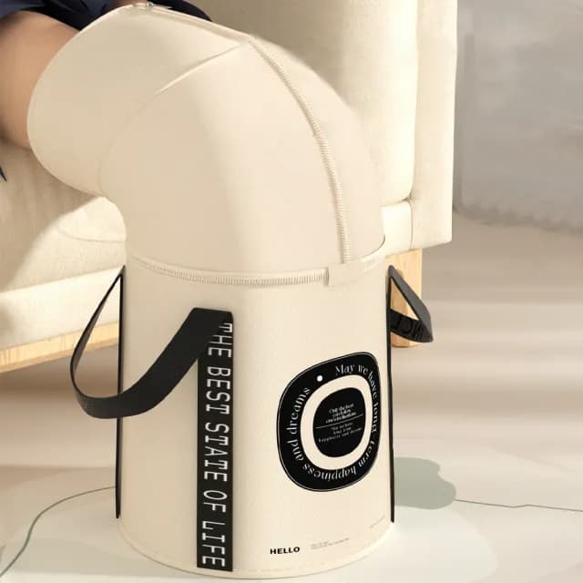 【zLife】65cm加高彎口包膝保溫泡腳桶 家用可折疊過膝足浴桶 旅行便攜露營泡腳袋 足浴袋/水桶(交換禮物)