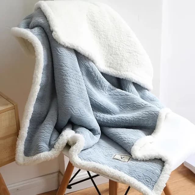 【SUNLY】法蘭絨雙層披肩毯 辦公午睡毯 披肩斗篷 保暖毯 空調毯(聖誕交換禮物)