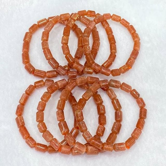 【LEESA】母親節禮物 金太陽石桶珠手串\金沙日光石\粉色手鍊\招桃花\招貴人\手環\水晶手鍊\日長石\助事業\