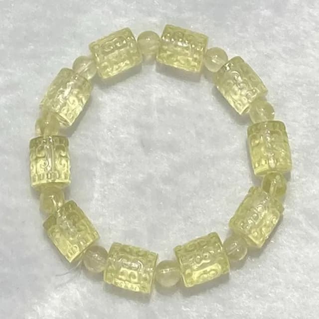 【LEESA】情人節禮物 七夕 黄水晶桶珠\單圈手鍊\回文手串\手串\水晶手鍊\黃水晶手鍊\手鍊\廣結善緣\禮物\招