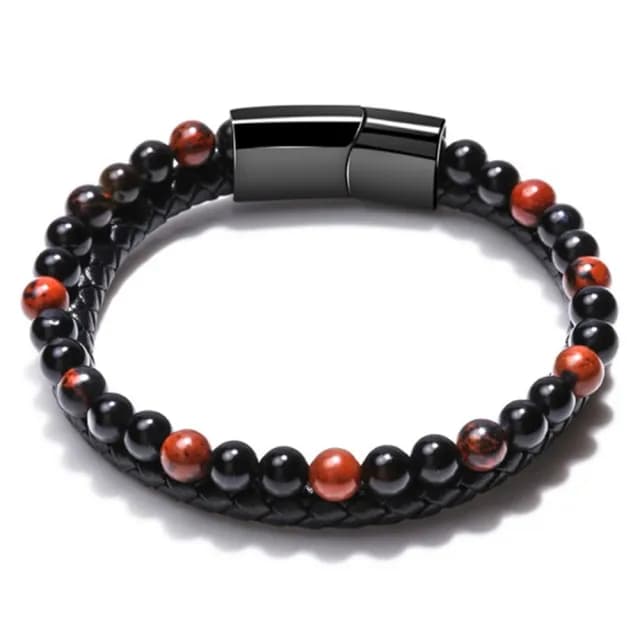 【Penny珮妮】歐美天然石皮繩手鍊21cm(2款可選/情人節/生日禮物/送男友/交換禮物)