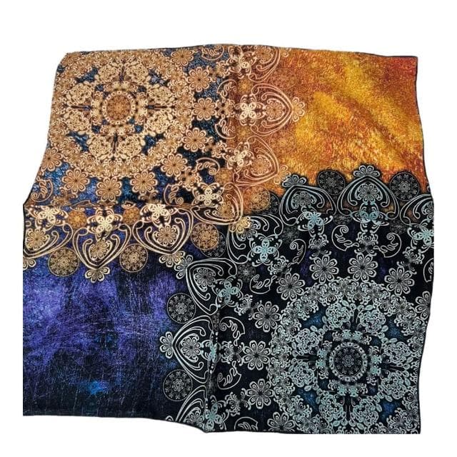 【Jun Jun】真絲羊毛中方巾 圍巾 領巾 65*65cm(綺麗雙華)