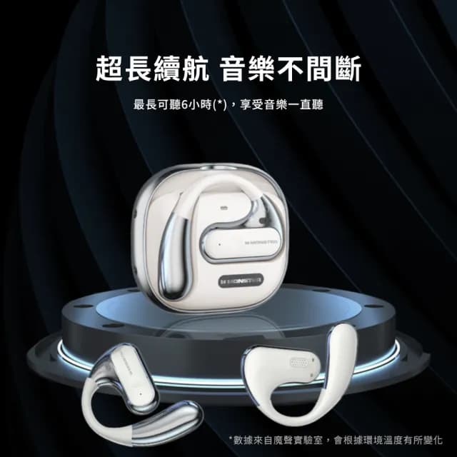 【MONSTER 魔聲】Open Ear 開放式無線藍牙耳機(AC320/藍牙5.4/耳掛式)