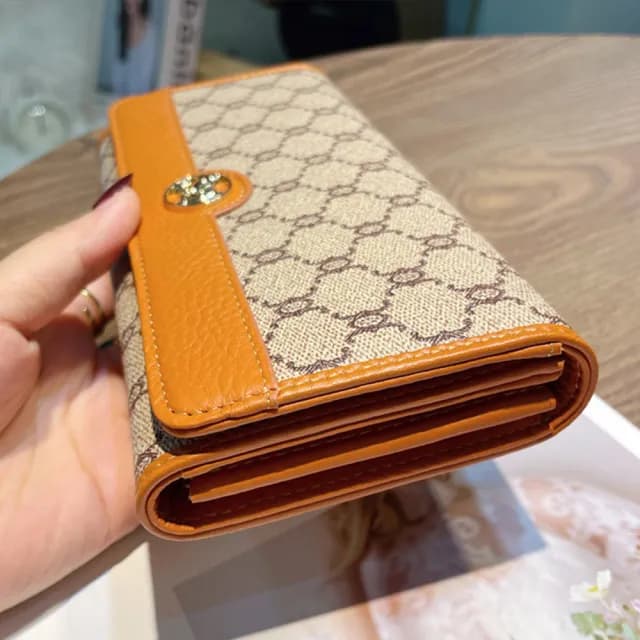 【MoonDy】皮夾 長夾 長款錢包 多卡位長夾 女款皮夾 牛皮皮包 二折錢包 錢包 招