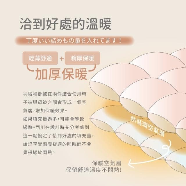 【京都西川】西川Nishikawa日本JIS70D羽絨和掛被-雙人180X210cm(雙人羽絨被/子母被/冬被)