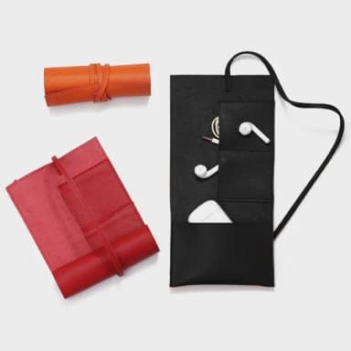 【MoonDy】卡套 收納包 皮具 皮件 Airpods 耳機收納 多功能收納包 高級感 充電器收納 真皮收納包 實用禮物