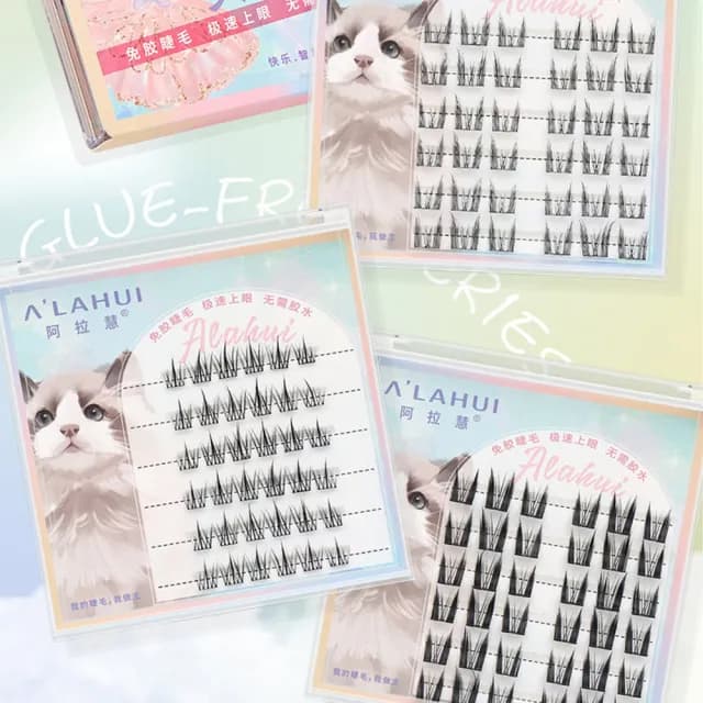 【SAMPA】免膠自黏假睫毛12mm 獨立假睫毛 自黏簇狀假睫毛 無膠睫毛 自然睫毛(大眼神器 父親節禮物)