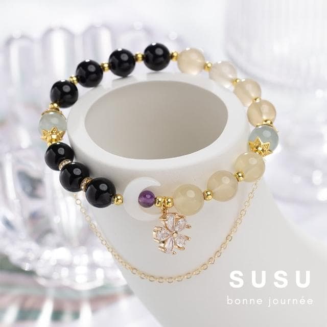 【SU SU】山城水晶手鍊(黑瑪瑙 黃水晶 紫水晶 海藍寶 事業運 招財 轉運 能量 防小人 送禮 推薦)