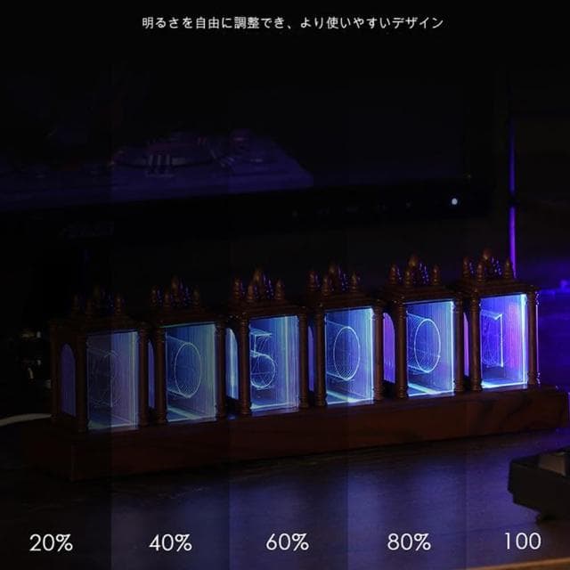 【Parkour X 跑酷】日式高質感RGB幻彩輝光管復古潮流電子時鐘(燈管時鐘 交換禮物 組裝好送禮更有感)