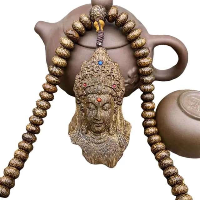 【LEEHER】佛像掛飾/觀音吊墜/沉香車掛/念珠/項鍊/越南沉香/掛牌/佛珠項鍊/長輩禮物/木珠