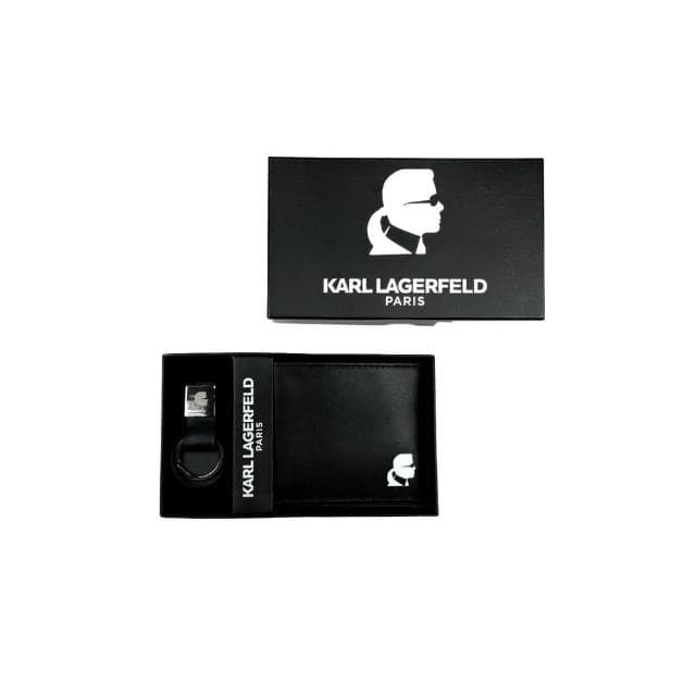 【KARL LAGERFELD 卡爾】禮盒組 鑰匙圈 卡夾 錢包 皮夾禮盒 真皮皮夾 錢包 生日禮物 送禮(禮盒組1013SS2)