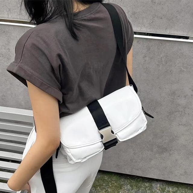 【LEEHER】女生/包包/斜背小方包/工裝包/休閒防水小包/黑色斜背包/白色包/大容量側背包/情侶包包/男生禮物