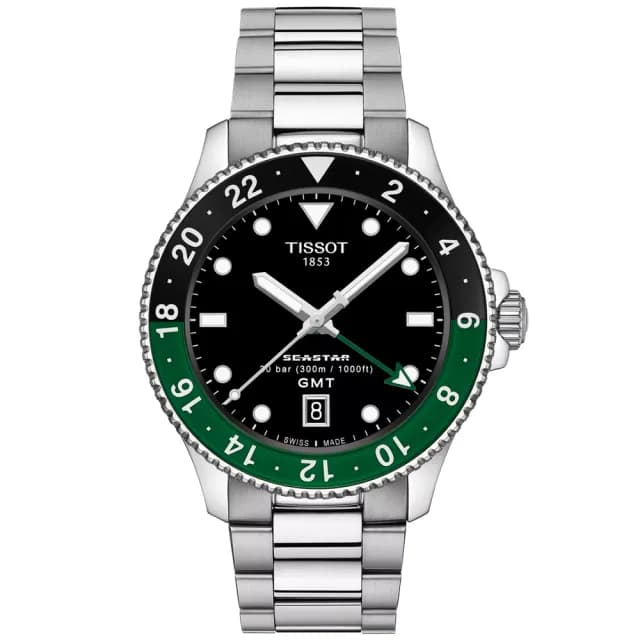 【TISSOT 天梭】SEASTAR 1000 海星系列 GMT潛水腕錶 畢業禮物 送禮 推薦(T1208521105100)