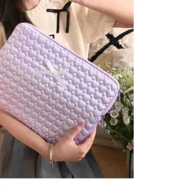 【巴黎精品】情人節禮物 現貨+預購 手拿包帆布電腦包(刺繡桃心可愛蝴蝶結男女包包4色w1ac6)
