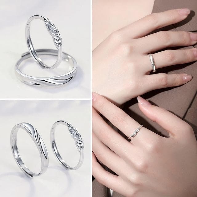 【LEESA】情侶款\對戒\指環\純銀戒指\情侶對戒\小眾設計\百搭飾品\開口戒指\情人節禮物\週年禮