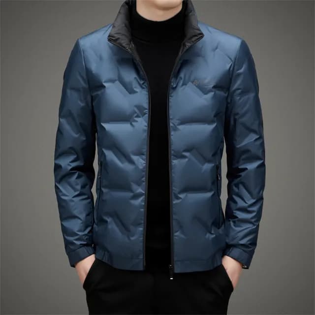 【巴黎精品】父親節禮物 真羽絨90%白鴨絨羽絨外套羽絨衣夾克(男士保暖立領時尚羽絨男外套4色a1is37)