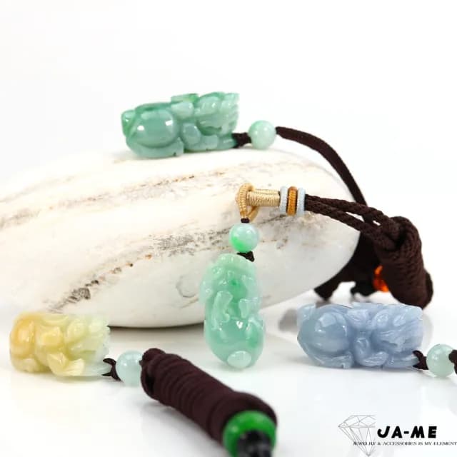 【JA-ME】天然A貨翡翠招財致富貔貅玉墜(77購物節/禮物/現貨)