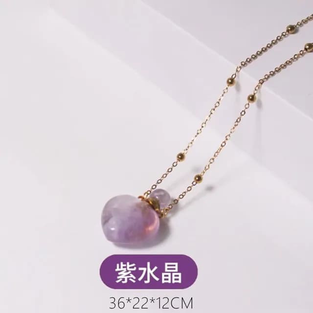 【Penny珮妮】水晶心型迷你香水精油瓶項鍊毛衣鍊4款可選(母親節/送閨蜜/交換禮物/情人節/送女友)