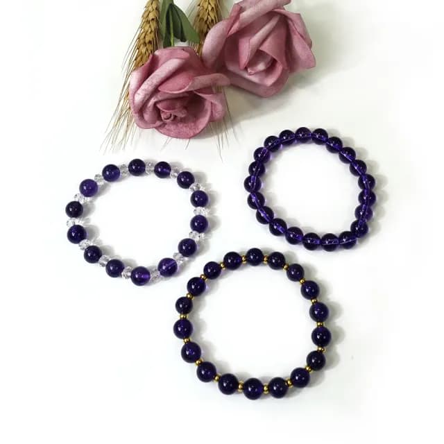 【德山珠寶】特價5A級8mm天然紫水晶手鍊(CE476)