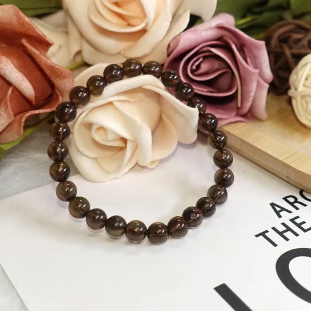 【德山珠寶】特價5A級6mm天然茶水晶手鍊(CE476)