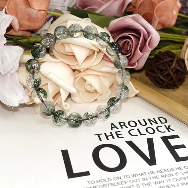 【德山珠寶】10mm綠幽靈異象水晶手鍊(CE476)