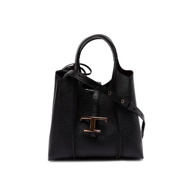【TOD’S】T Timeless 迷你 黑色 皮革 購物袋 手提袋 手袋(XBWTSBA9100Q8EB999)
