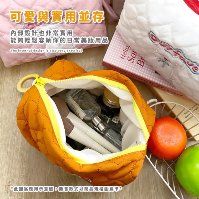 【超級能裝】情人節禮物 可愛小狗刺繡化妝包(大容量 手拿包 洗漱包 刷具包 氣質包 彩妝 盥洗包
