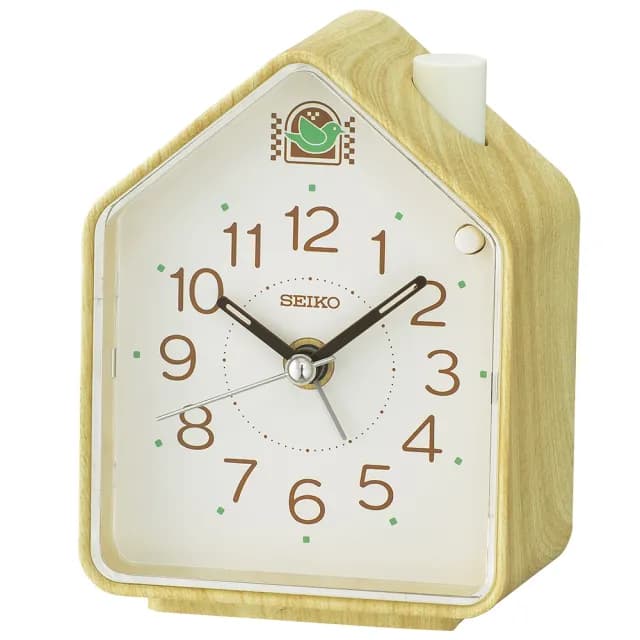 【SEIKO 精工】小房屋 靜音秒針 鳥鳴聲 防貪睡 鬧鐘-3款可選 情人節 禮物(QHP010R/QHP011A/QHP011B)