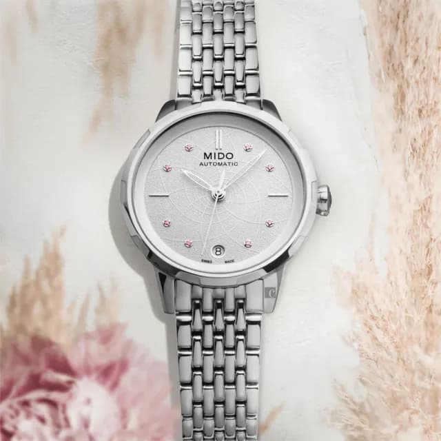 【MIDO 美度】Rainflower 花雨系列機械女錶-34mm 手錶 禮物 推薦(M0432071101100)