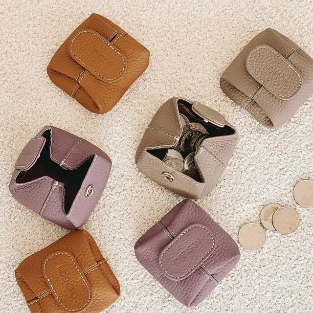 【CHENSON】雙11 真皮 三種用法小餃子 零錢包 送手腕帶(W21217)