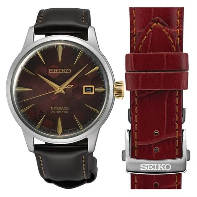 【SEIKO 精工】PRESAGE 台灣70週年 石榴蜂蜜調酒 限量機械腕錶 母親節 禮物 推薦(SRPL21J1/4R35-01T0R)
