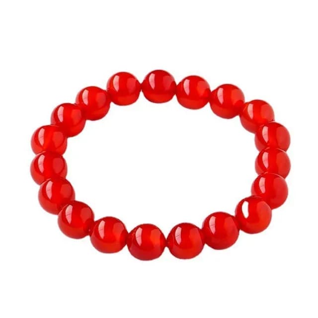 【VERDNIA】天然紅瑪瑙幸運串珠手鍊 8mm(手鏈/男女手環/手鐲/天然水晶/紅瑪瑙/能量石/靈性寶石)