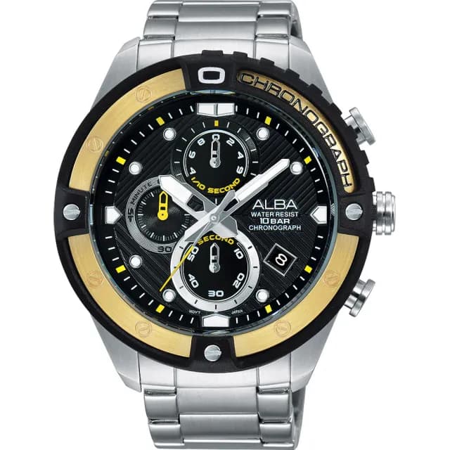 【ALBA】ACTIVE 三眼計時手錶 46mm 禮物 送禮 推薦(VD57-X071Y  AM3324X1)