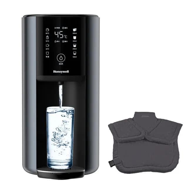 【Honeywell】太空人 RO 濾淨瞬熱飲水機WSRO-602-TW-宇宙黑(+Sunbeam電熱披肩-灰)