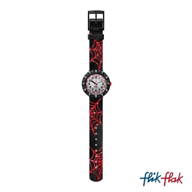 【Flik Flak】兒童錶 閃耀系列 蜘蛛絲 蜘蛛人 蜘蛛俠 WEBAXUS 兒童手錶 兒童禮物 瑞士錶(36.7mm)