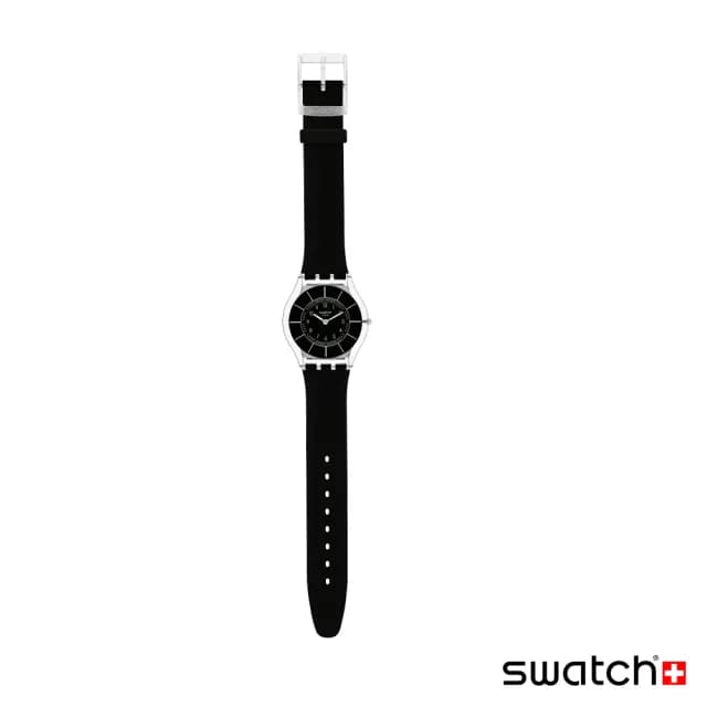 【SWATCH】BLACK CLASSINESS AGAIN 超薄手錶/男錶/女錶/瑞士製造 SS08K103(34mm)